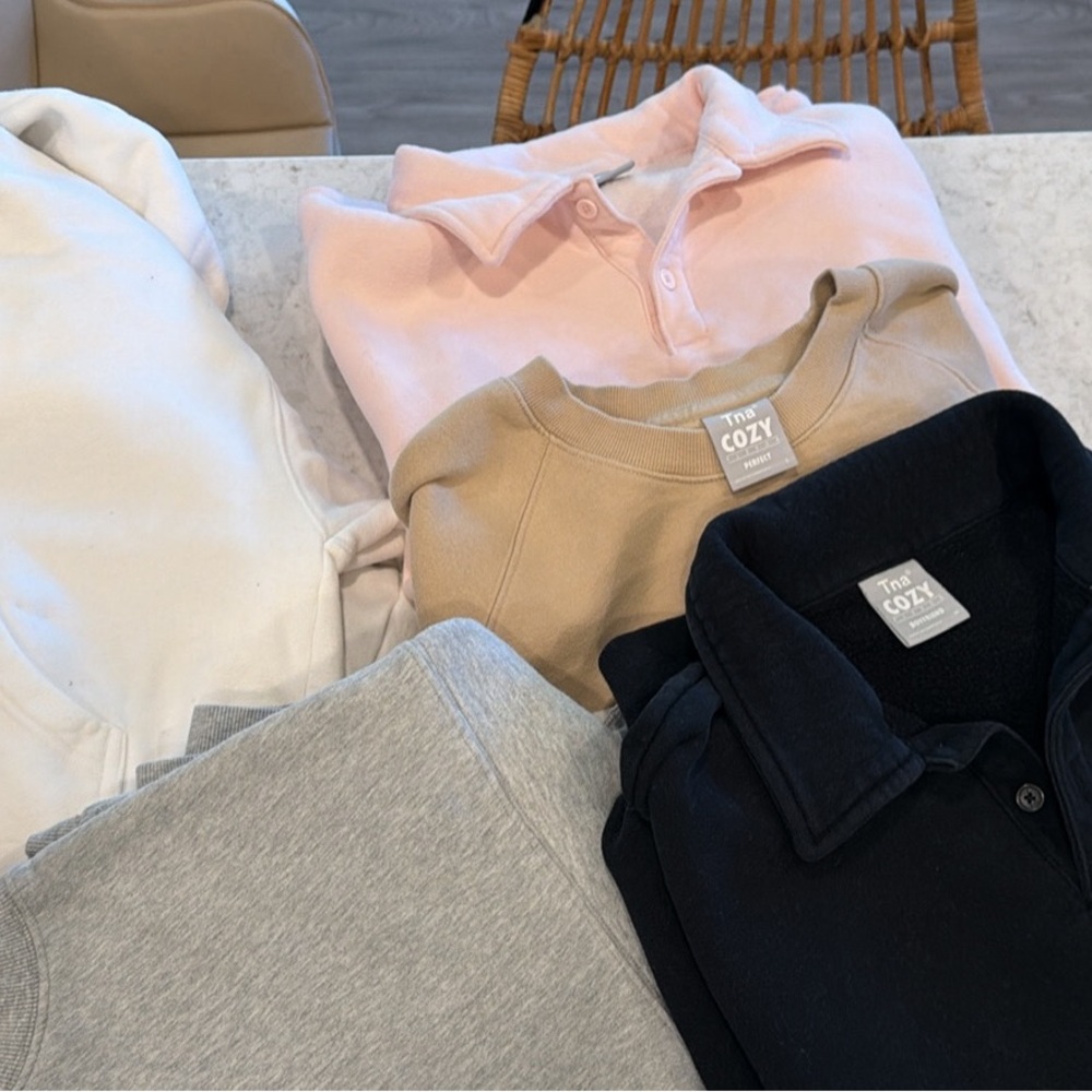 Aritzia Women's Sweaters in Black, Gray, Cream, Pink, and Tan
